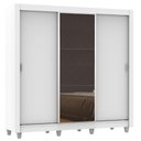 Ver imagem 3 de Guarda Roupa Casal Madesa Mônaco 3 Portas de Correr com Espelho com Pés - Branco