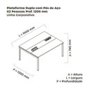 Ver imagem 3 de Estação de Trabalho Mesa Plataforma Escritório Dupla para 2 Pessoas com Caixa de Tomada Pdc Branco/Cinza
