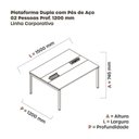 Ver imagem 3 de Estação de Trabalho Mesa Plataforma Escritório Dupla para 2 Pessoas com Caixa de Tomada Pdc Branco/Grafito