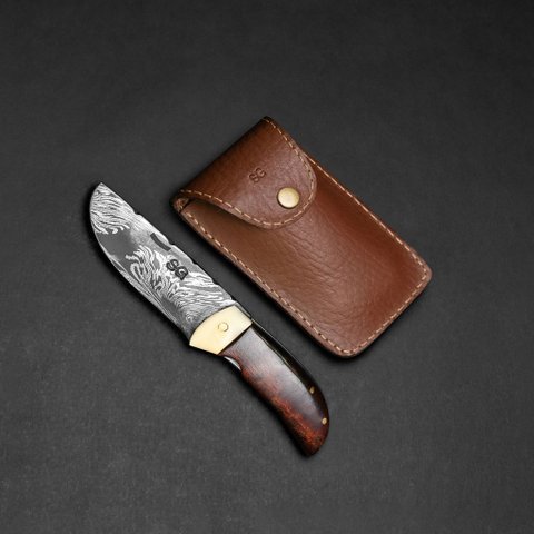 Canivete em Aço Damasco Sg - Produção Exclusiva (apenas sob Encomenda)