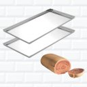 Ver imagem 2 de Kit Confeiteiro 2 Formas Rocambole Bolo de Rolo 30x15x1 Cm