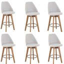 Ver imagem 1 de Kit 6 Banquetas Maya Gourmet Gitarória-altura 62 Cm do Chão até o Assento-tecido Linho