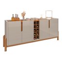 Ver imagem 1 de Aparador Buffet 4 Portas Belle 190 cm Off White e Cedro com Adega - D’Rossi