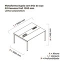 Ver imagem 3 de Estação de Trabalho Mesa Plataforma Escritório Dupla para 2 Pessoas com Caixa de Tomada Pdc Cinza/Grafito/Preto