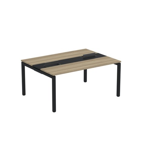 Estação de Trabalho Mesa Plataforma Escritório Dupla para 2 Pessoas com Caixa de Tomada PDC