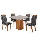 Ver imagem 1 de Mesa de Jantar Eloise 90cm Tampo MDF Vidro Canto Copo com 4 Cadeiras Lorena