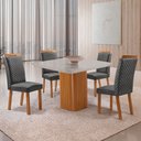 Ver imagem 7 de Mesa de Jantar Eloise 90cm Tampo MDF Vidro Canto Copo com 4 Cadeiras Lorena