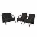 Ver imagem 1 de Conjunto Poltronas Vênus Braço Madeira Suede Preto