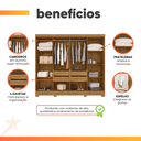Ver imagem 4 de Guarda Roupas Casal com Espelho Ripado 8 Portas 4 Gavetas Diamante Moval