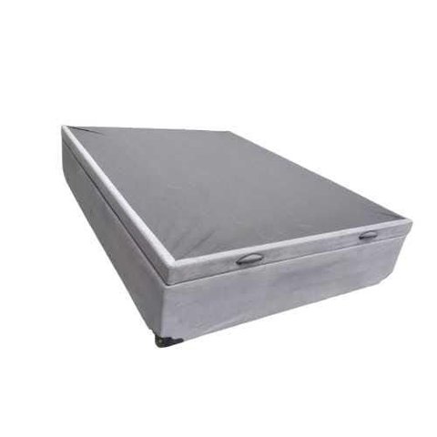 Cama Box Baú Casal Blindado Suede Cinza