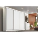Ver imagem 1 de Guarda Roupa Casal 3 Portas de Correr e 4 Gavetas Arezzo Plus Branco - Novo Horizonte