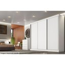 Ver imagem 3 de Guarda Roupa Casal 3 Portas de Correr e 4 Gavetas Arezzo Plus Branco - Novo Horizonte