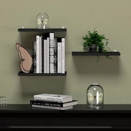 Kit 3 Prateleiras Retas Lisas em Mdf 30x15cm - Preta - 1