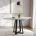 Ver imagem 1 de Mesa de Jantar Mônaco 110cm Tampo Branco Pés Preto