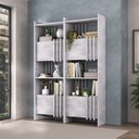 Ver imagem 1 de Kit 2 Estantes Livreiros para Escritório e Home Office Arbos Cinza/Concreto Artany
