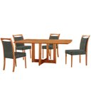Ver imagem 2 de Mesa Patros Tampo 120cm Laminado Barril com 4 Cadeiras Munique Moderna Mobília