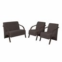 Ver imagem 1 de Conjunto Poltronas Vênus Braço Madeira Suede Marrom