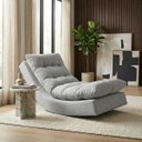 Ver imagem 1 de Poltrona Balance Decorativa com Leve Balanço Bouclé Premium de Luxo para Sala Quarto Área de Leitura