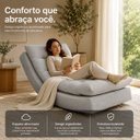 Ver imagem 5 de Poltrona Balance Decorativa com Leve Balanço Bouclé Premium de Luxo para Sala Quarto Área de Leitura