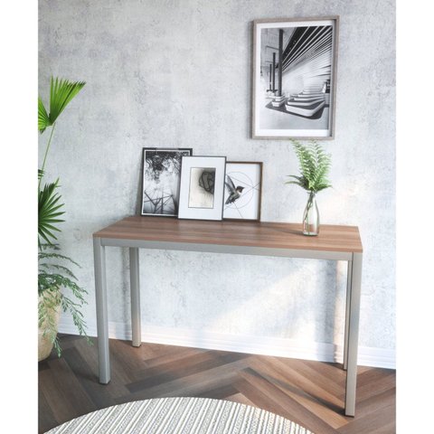 Aparador para Sala de Estar 120x75x45cm São Paulo Cinza/Estanho/MDF Nogál Malaga