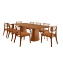 Ver imagem 2 de Sala de Jantar Mesa Noronha 220cm Tampo Laminado Canto Barril com 8 Cadeiras Viena