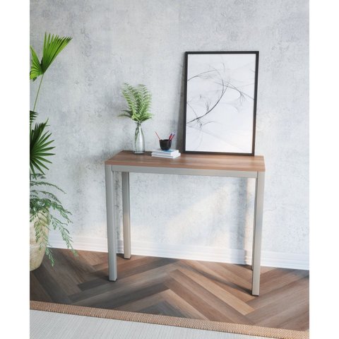 Aparador para Sala de Estar 90x75x35cm São Paulo Cinza/Estanho/MDF Nogál Malaga