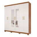 Ver imagem 2 de Guarda-Roupa Casal 6 Portas com Pés e Espelhos 199cm 100% MDF Paraty Espresso Móveis Bege/Cinamomo/Grafiatto