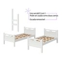 Ver imagem 2 de Beliche Jaspe com Escada e Grade de Proteção Lateral para Quarto Infantil Juvenil - Branca