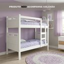 Ver imagem 1 de Beliche Jaspe com Escada e Grade de Proteção Lateral para Quarto Infantil Juvenil - Branca