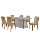 Ver imagem 2 de Mesa de Jantar Diane 180cm Tampo Mdf Vidro Canto Copo e 6 Cadeiras Melissa