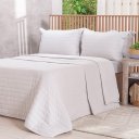 Ver imagem 1 de Kit Colcha Casal Lino Stile 100% Poliéster 220x240cm Tessi Cinza Fog