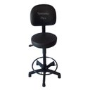 Ver imagem 1 de Cadeira Mocho Caixa Alta - Aro - Base Fixa - Sapata para Recepçao Balcao Mercado - Corano Preto