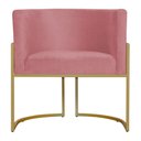Ver imagem 2 de Poltrona Decorativa Sala de Estar Luana Base Gold Suede Rosa - Montanaris Decor Md Montanaris Decor