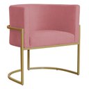 Ver imagem 1 de Poltrona Decorativa Sala de Estar Luana Base Gold Suede Rosa - Montanaris Decor Md Montanaris Decor