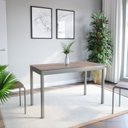 Ver imagem 2 de Mesa de Jantar 125x75x60cm São Paulo Cinza/Estanho/MDF Nogál Malaga