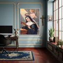 Ver imagem 1 de Quadro Santa Rita de Cássia Das Causas Impossíveis - 70x50cm:moldura Branca