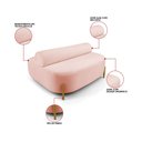 Ver imagem 3 de Sofá Sala Ilha Orgânico e 1 Poltrona 125cm Éden Pé Aço Dourado Bouclê Rosê E03 - D’Rossi