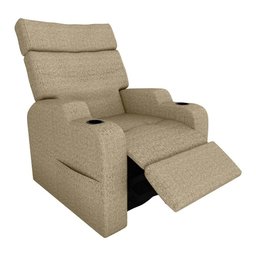 Poltrona Reclinável do Papaicom Porta Copos Porta Controle Toro Linho Bege Matrix - 2