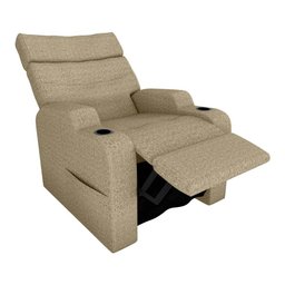 Poltrona Reclinável do Papaicom Porta Copos Porta Controle Toro Linho Bege Matrix - 3