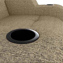 Poltrona Reclinável do Papaicom Porta Copos Porta Controle Toro Linho Bege Matrix - 5