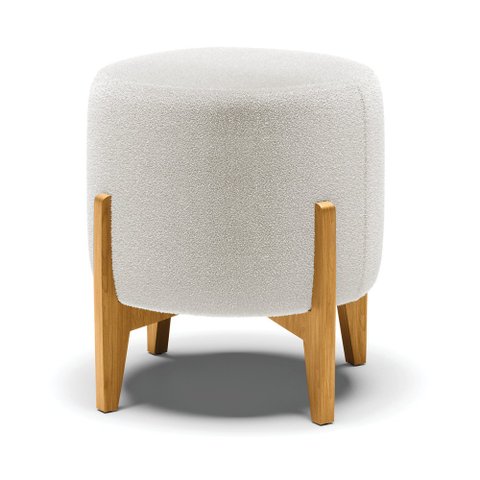 Puff Stella Bouclê Base Madeira Castanho - D'Rossi Off White