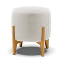 Ver imagem 1 de Puff Stella Bouclê Base Madeira Castanho - D'Rossi Off White