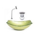 Ver imagem 1 de Kit Cuba de Vidro + Torneira para Lavatório Oval Chanfrada 46cm