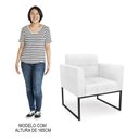 Ver imagem 7 de Sofá Namoradeira e 2 Poltronas Base Industrial Preto Ana Sintético Pu Branco - Ibiza