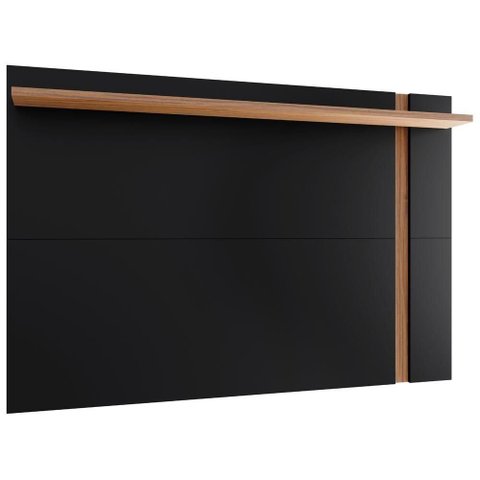 Painel para Tv 70 Pol Extensível 180cm Lara C04 Preto Fosco Noce Milano - Lyam Decor