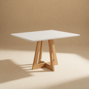 Ver imagem 1 de Mesa Quadrada Tampo de Vidro 1,35 X 1,35 Cannes Gold Salas