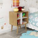 Ver imagem 1 de Mesa de Cabeceira para Quarto Infantil Angel Espresso Móveis Laranja/Amendoa/Branco Off