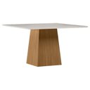 Ver imagem 1 de Mesa de Jantar 135x135 Cm Barbara com Vidro Ype Off White – New Ceval