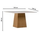 Ver imagem 2 de Mesa de Jantar 135x135 Cm Barbara com Vidro Ype Off White – New Ceval