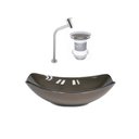 Ver imagem 1 de Kit Cuba de Vidro + Torneira para Lavatório Oval Chanfrada 46cm